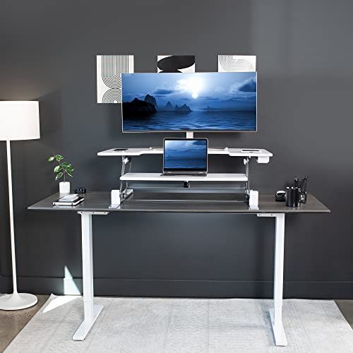36 inch Electric Height Adjustable Stand Up Desk Converter Black C1496