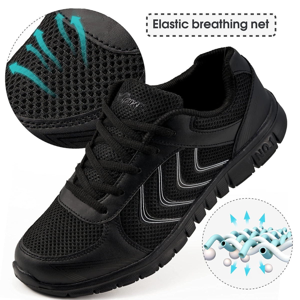 Womens Sneakers Breathable Mesh Lace-up Running Athletic Walking Shoes W75696