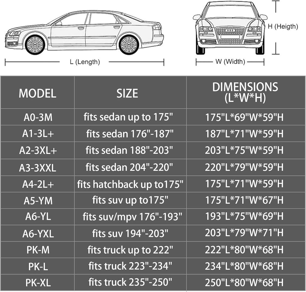 SUV Car Cover Waterproof All Weather with Zipper K4531