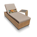 Outdoor Wicker Chaise with Side Table X749323
