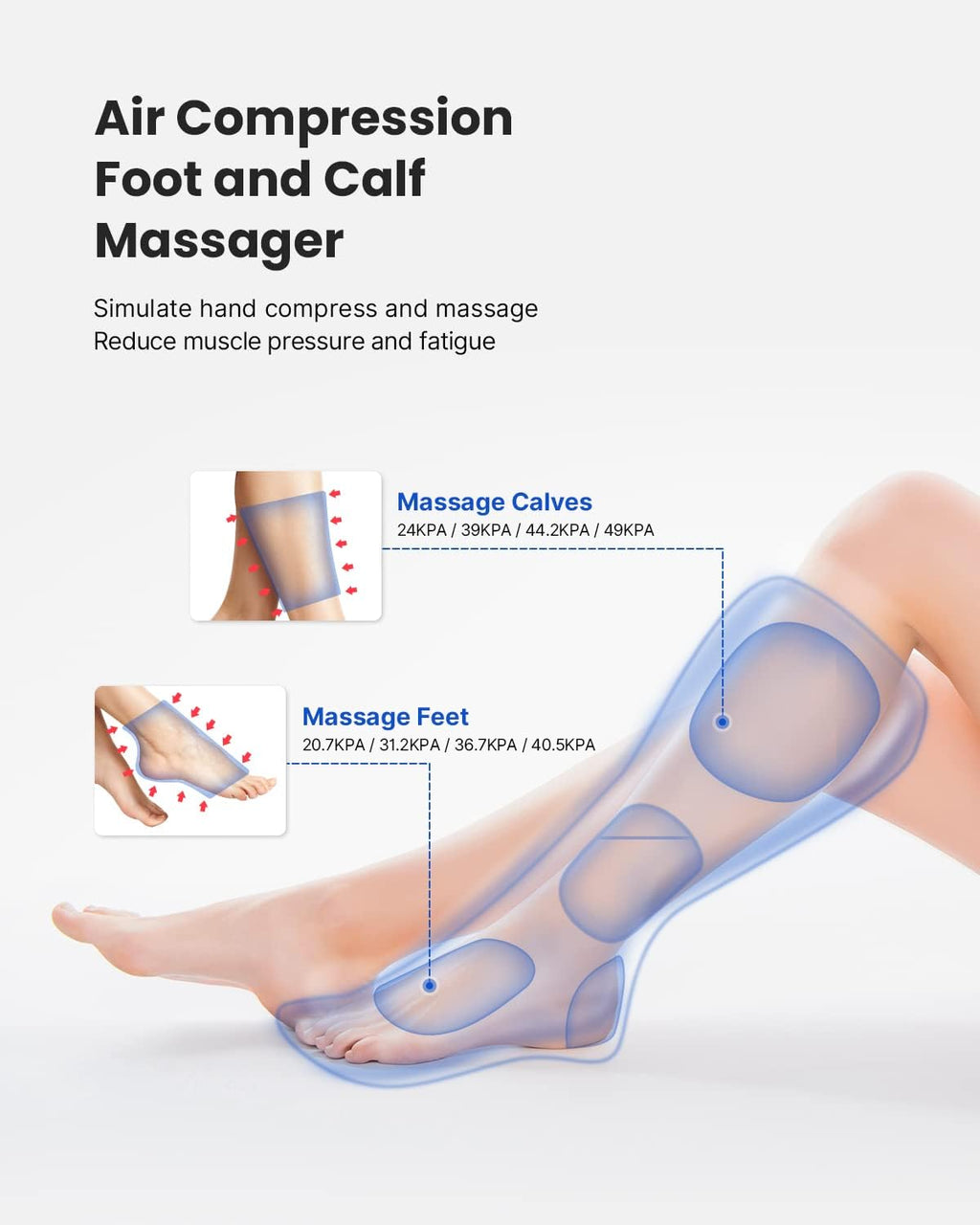 Leg Massager for Foot and Calf with 5 Modes 4 Intensities H97102
