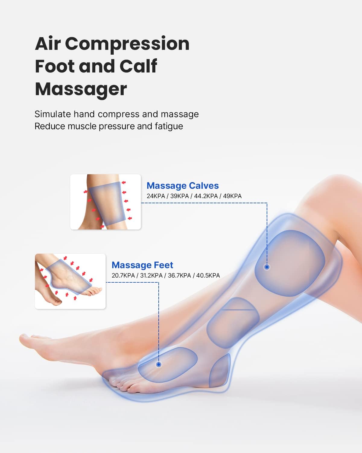 Leg Massager for Foot and Calf with 5 Modes 4 Intensities H97102