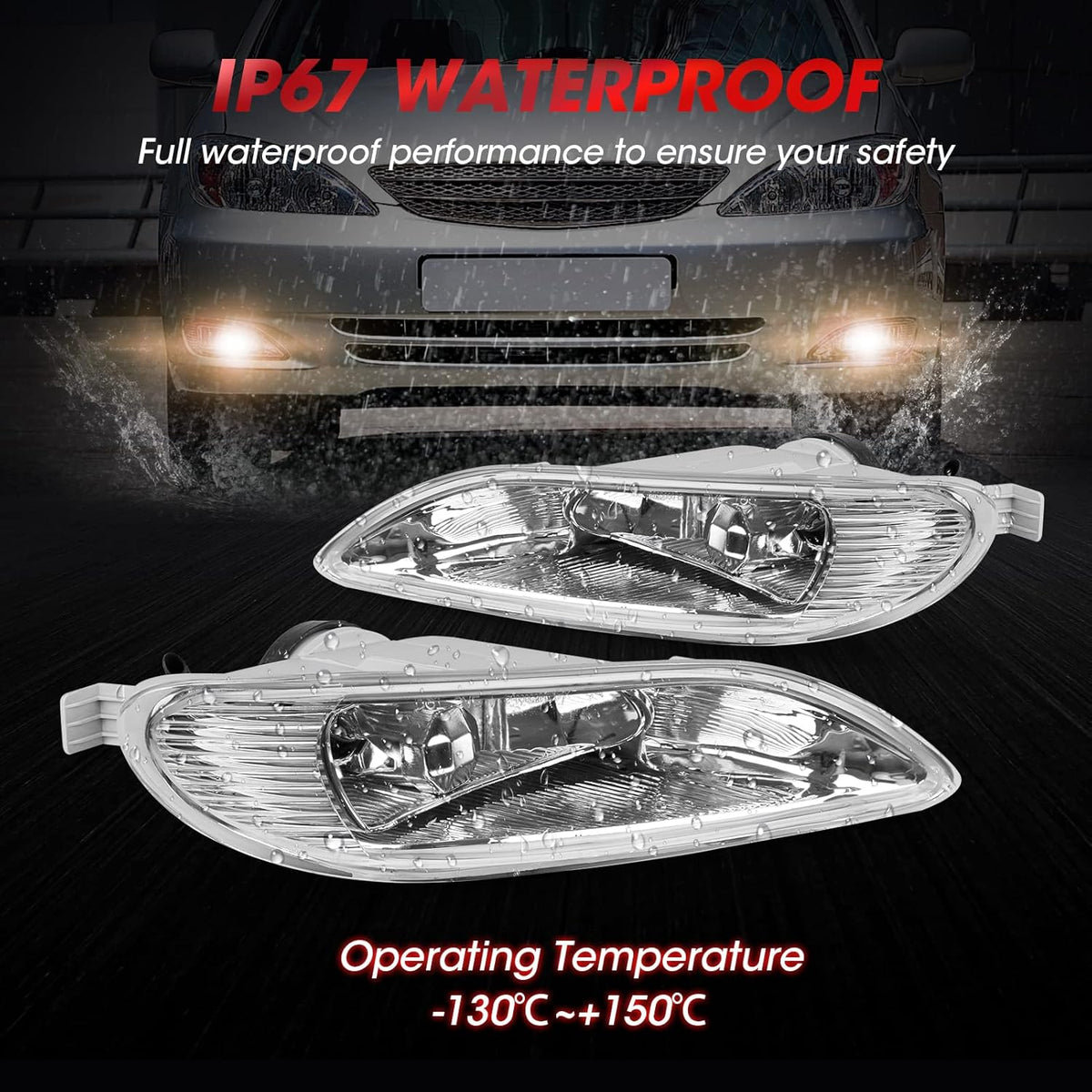Fog Lights with Halogen Bulbs Switch and Wiring Kit 1 Set J9399