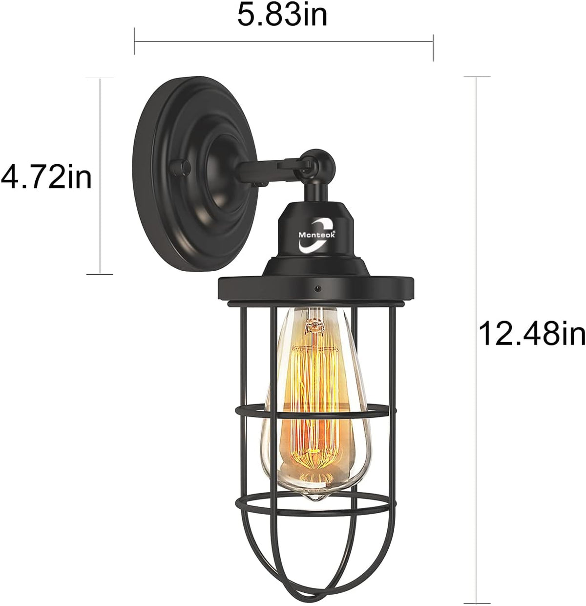 Plug in Wall Sconces Set of 2 Black Wire Cage Wall Light Fixtures L524267