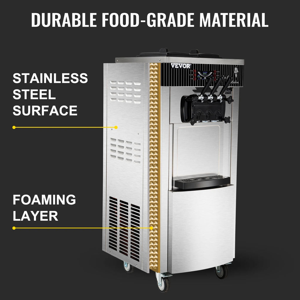 29 qt/H 3 Flavor 2200W Commercial Soft Serve Ice Cream Machine M178