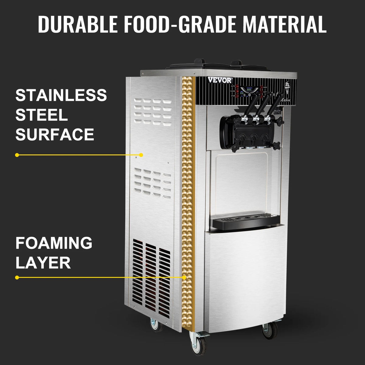 29 qt/H 3 Flavor 2200W Commercial Soft Serve Ice Cream Machine M178
