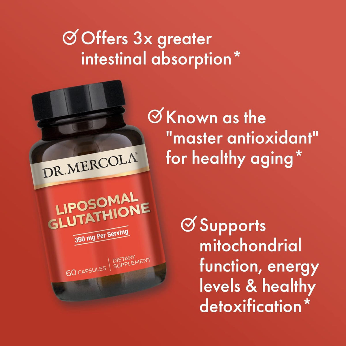 Liposomal Glutathione 60 Capsules 350 mg Dietary Supplement Q556669