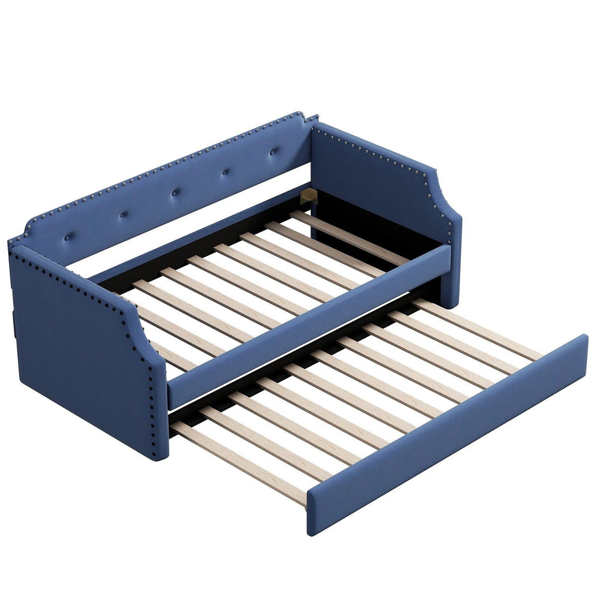 Twin Size Upholstered Daybed with Trundle Blue P165038