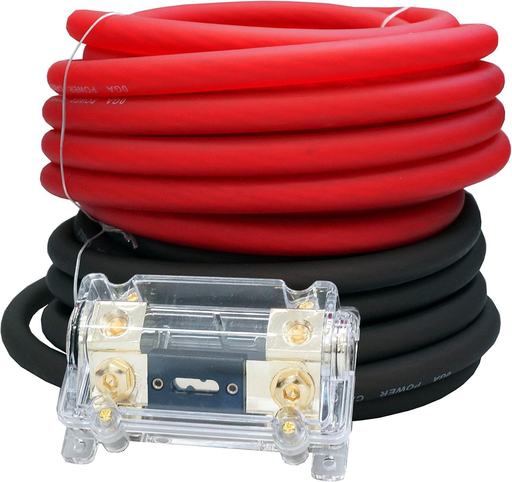 0 Gauge Red/Black Amplifier Power/Ground Wire Set 50 Feet D769