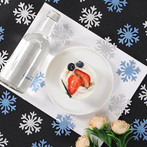100pcs Glitter Paper Silver Blue Table Confetti O7894