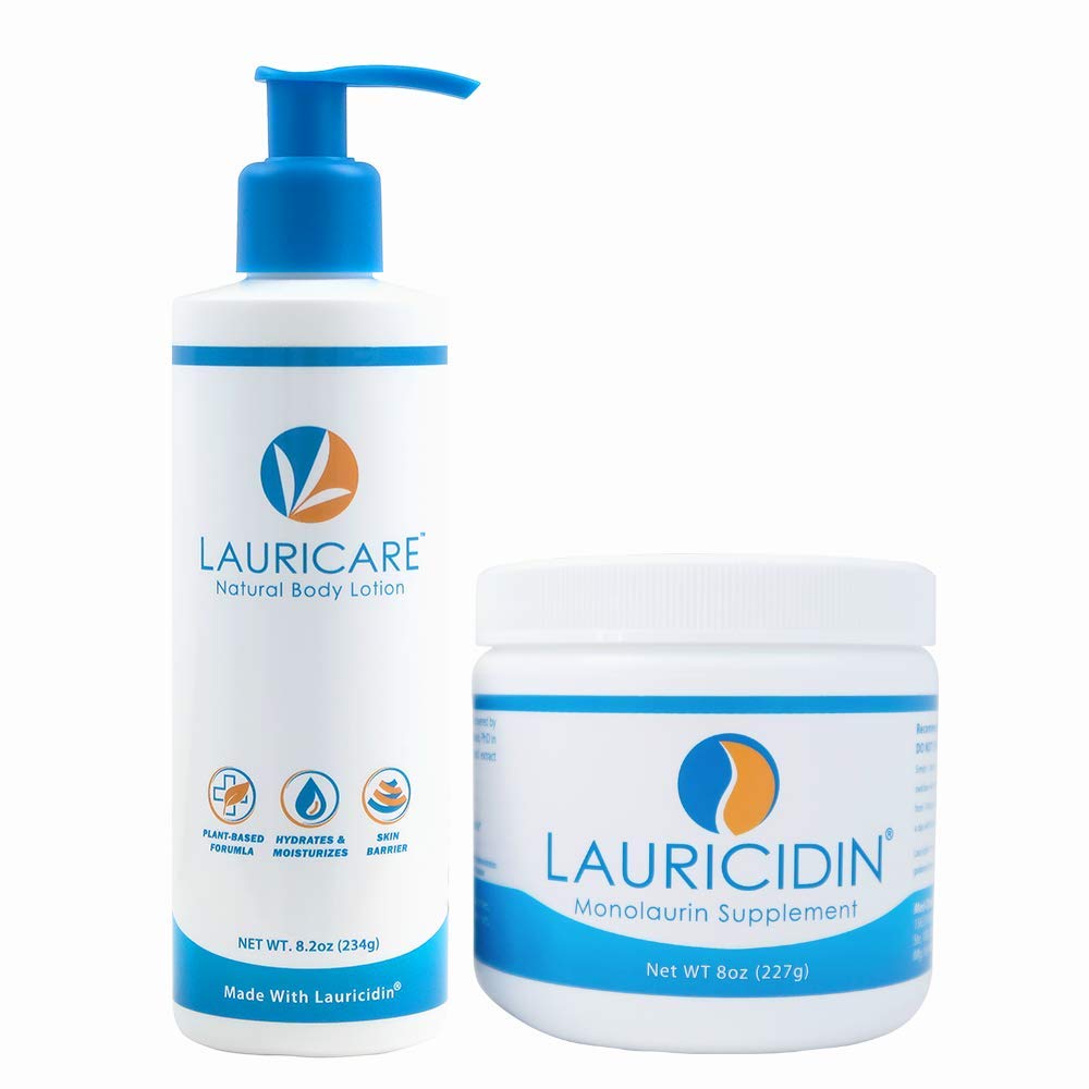 Monolaurin 227g Jar + Activated Derma Lotion 8.2 Ounce Bundle F737256