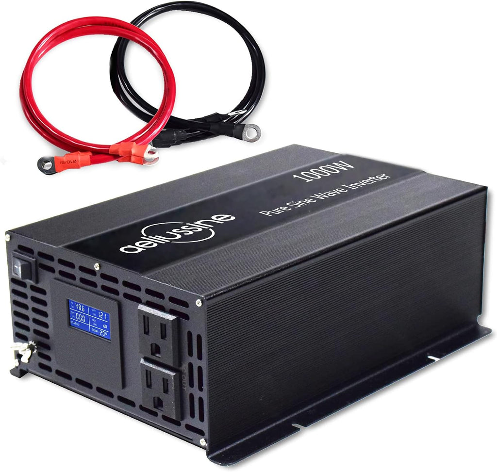 500 Watt Pure Sine Wave Inverter 12v to 110v 120v with 2 US Socket M8505