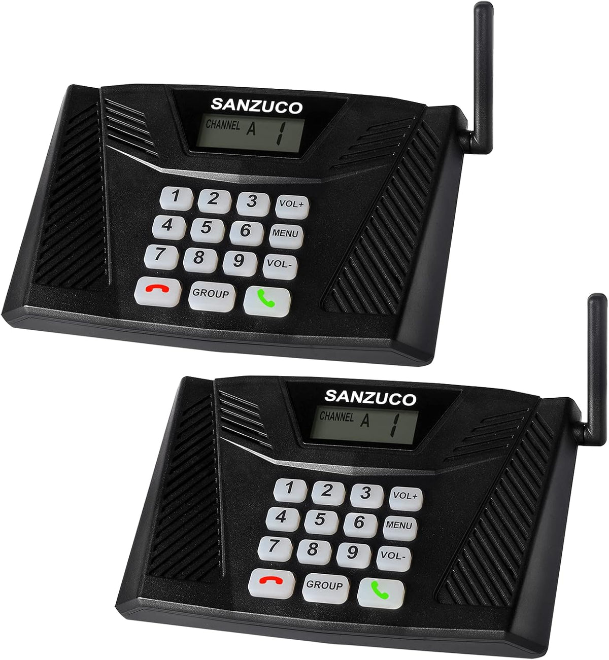 Wireless Hand Free Two Way Intercom System 18 Channels Pack 2 J8381