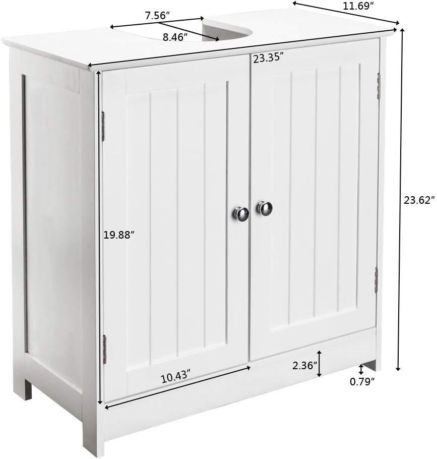 Free Standing Waterproof Wooden Bathroom Floor Cabinet with 2 Doors Q200