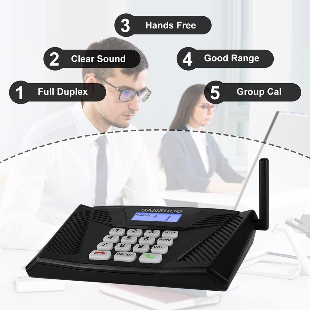 Wireless Hand Free Two Way Intercom System 18 Channels Pack 2 J8381