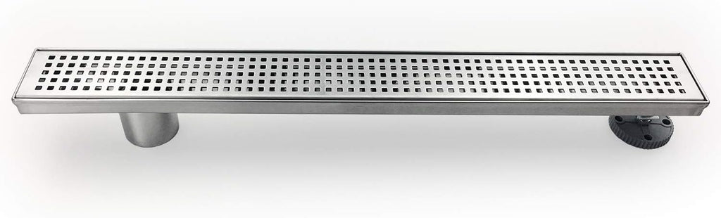 36-Inch Linear Shower Drain with Pattern Grate Cover, Brushed 304 Stainless Steel S143638