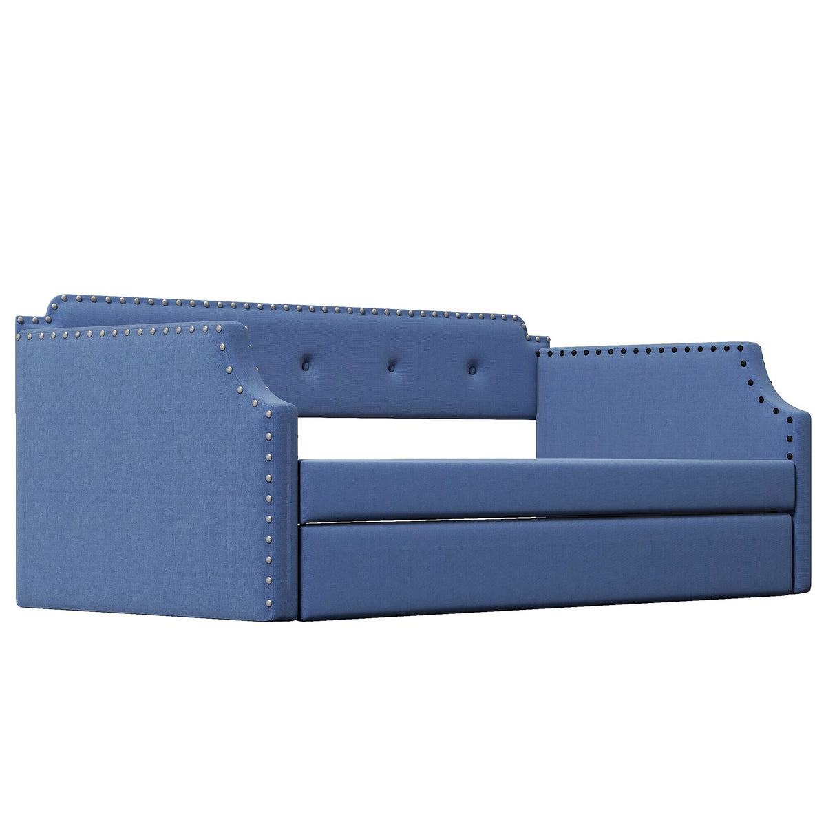 Twin Size Upholstered Daybed with Trundle Blue P165038