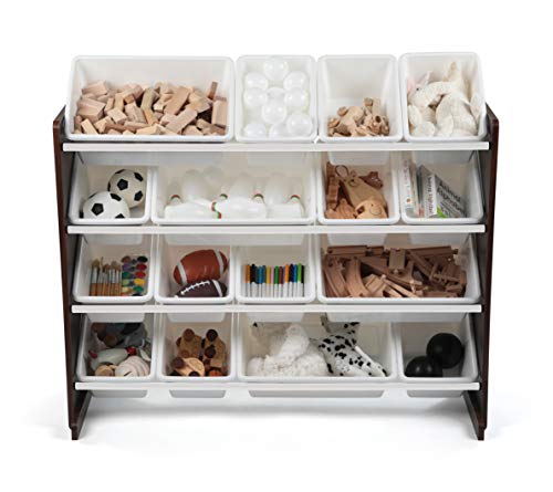 16 Removable Bins Grey White Toy Storage Organizer H190043