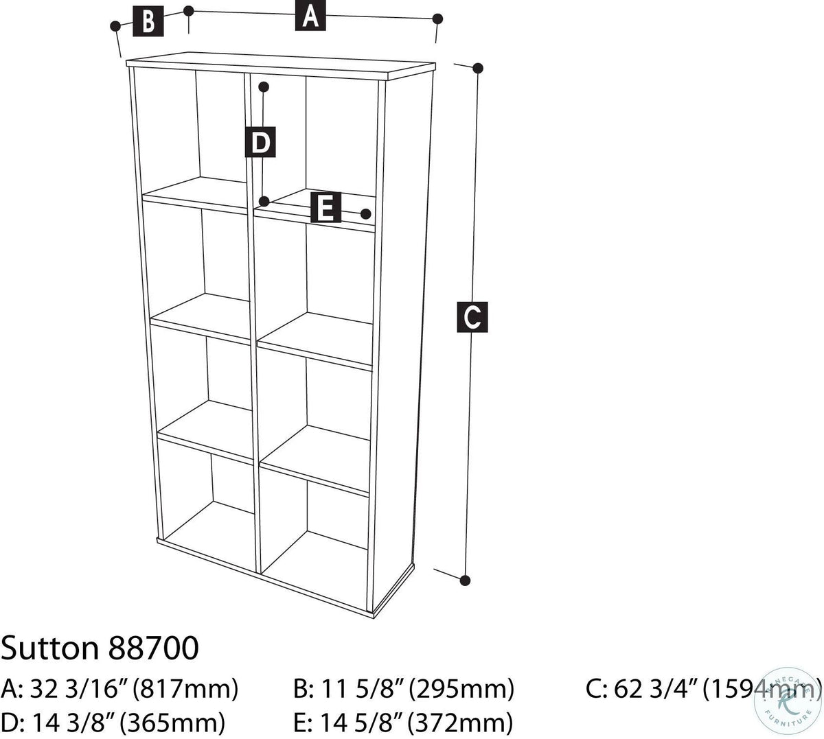Chocolate Cubby Bookcase X1092