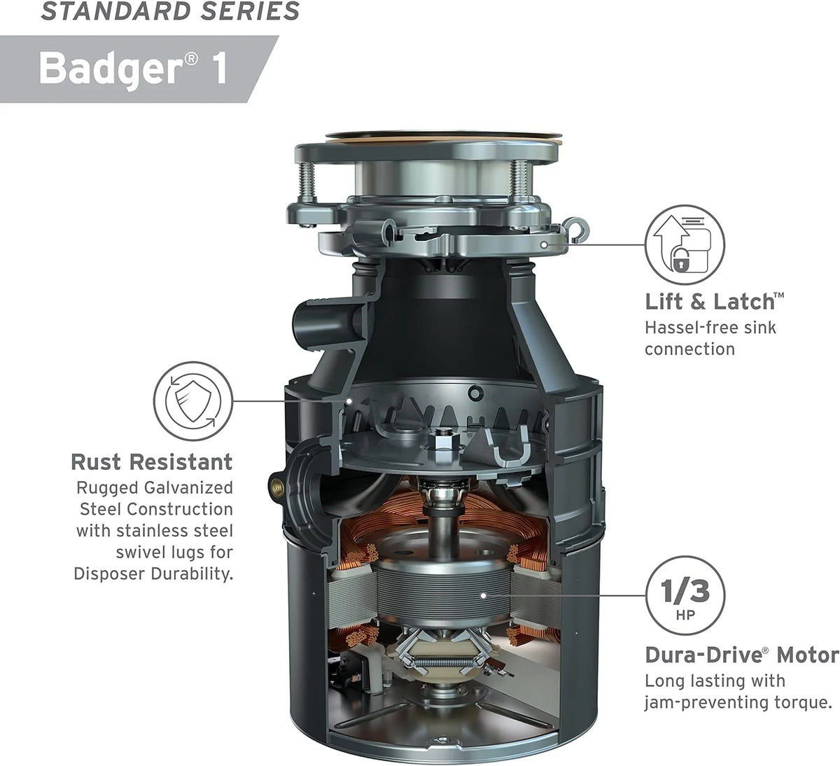 1/3 HP Continuous Feed Garbage Disposal I216766