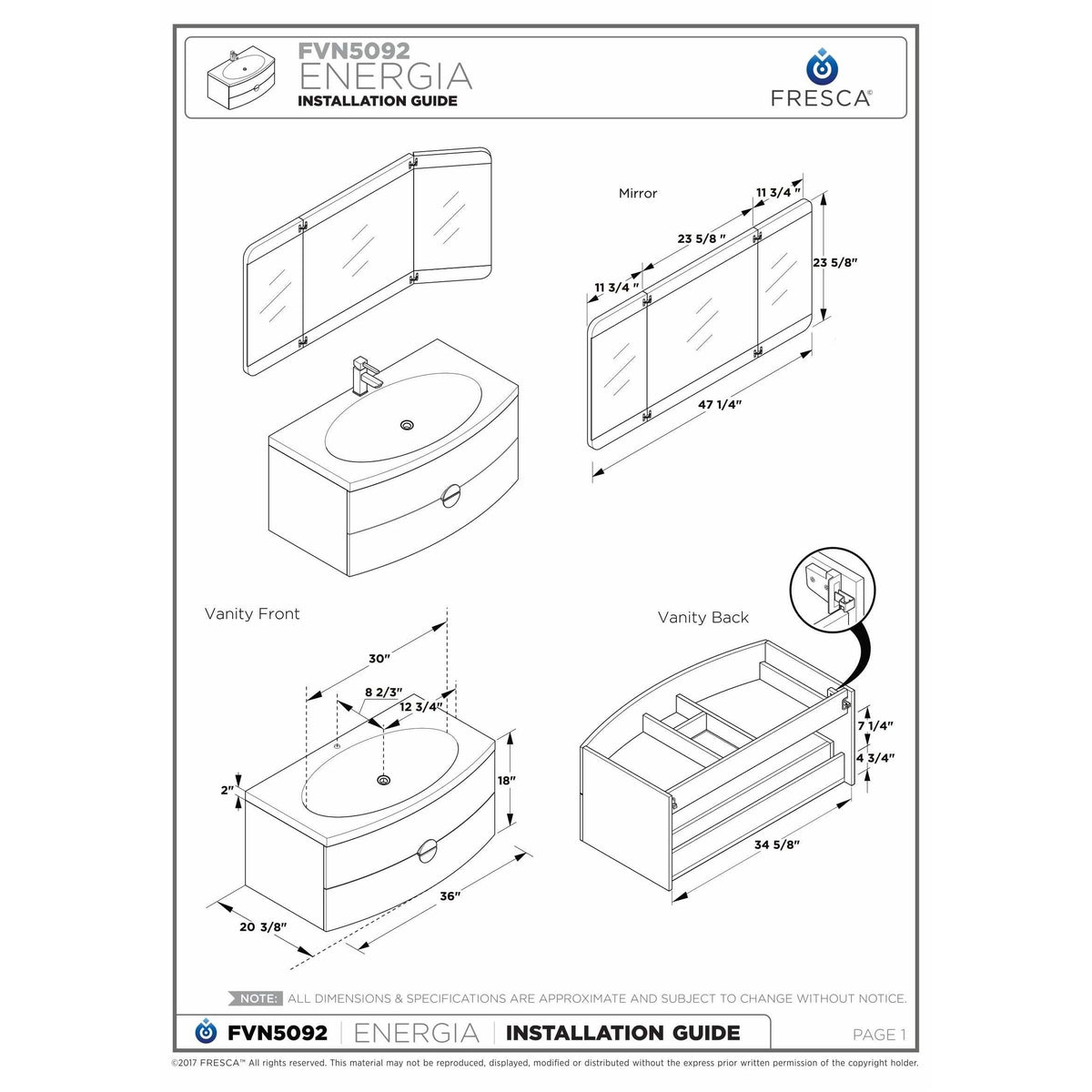 48 in. Three Panel Folding Mirror M361669