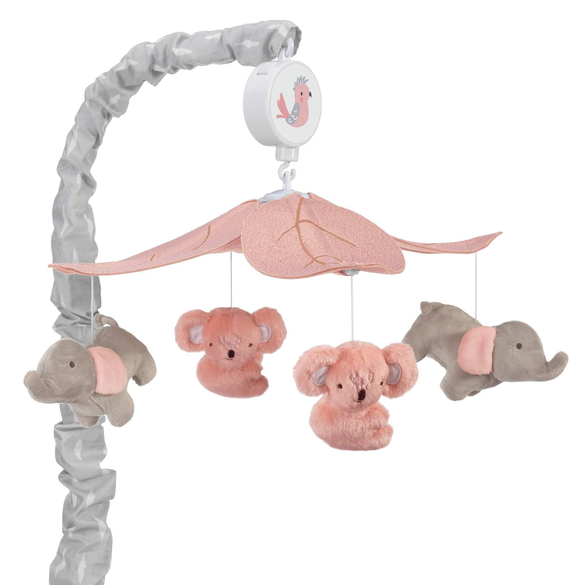 Pink Gray Koala Elephant Musical Baby Crib Mobile Z166358