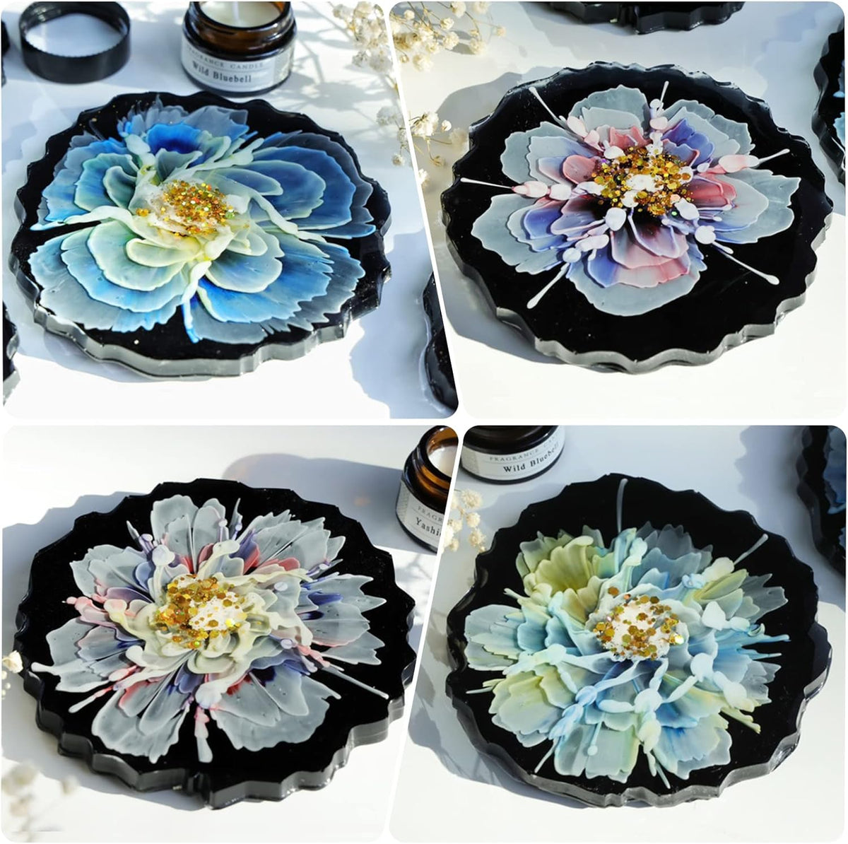 4 Pcs Silicone Coaster Molds O5315