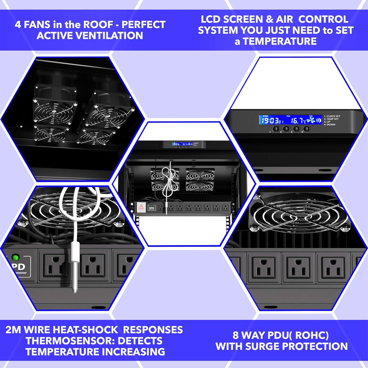 18U Locking Server Rack Cabinet with Casters R87340