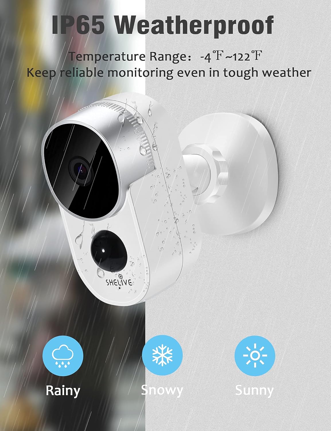 Wireless Rechargeable Battery Security Camera 1080P HD Waterproof Night Vision V217