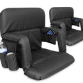Black Set Stadium Bleacher and Bench Seat Chair with Carry Straps K9520