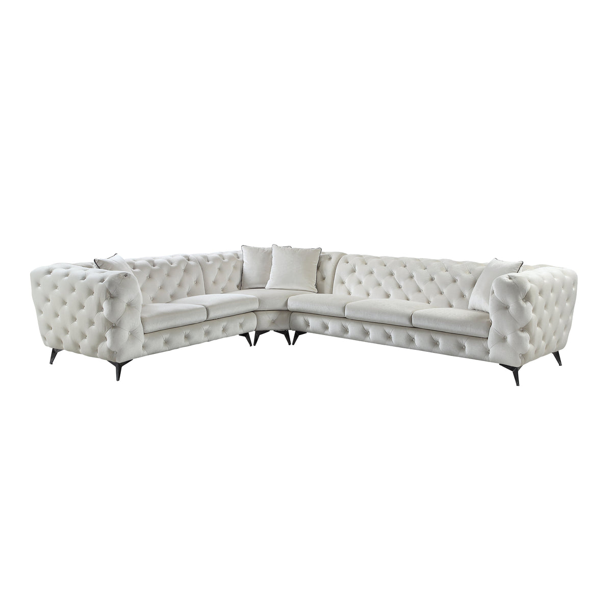 Beige Sectional Sofa with 4 Pillows L259762