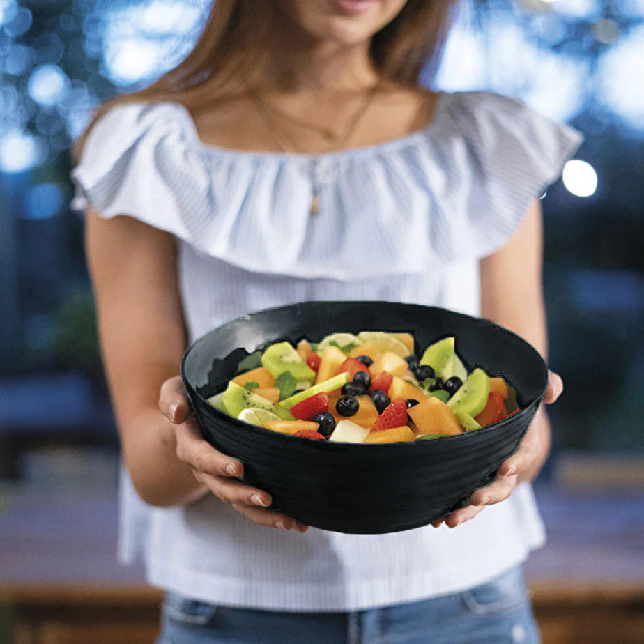 XL Bowl with lid black G3755