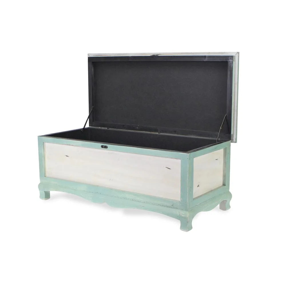 Shabby Bench Chest with Seat Cushion J72981