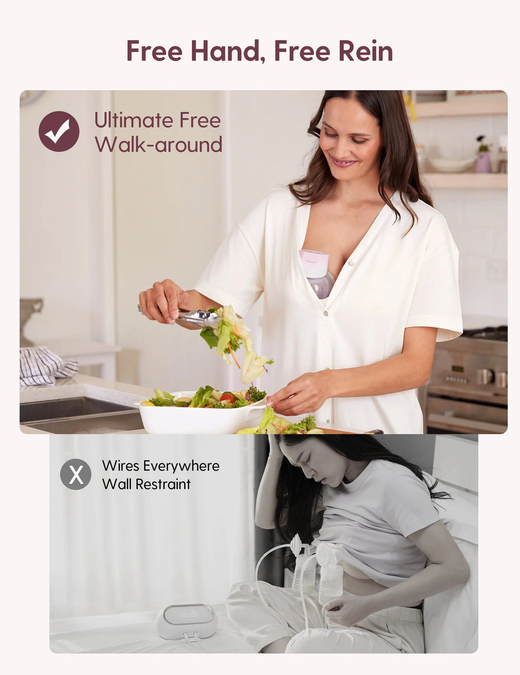 Pink Pro Hands Free Wearable Electric Breast Pump 24mm 2 Pack G95626