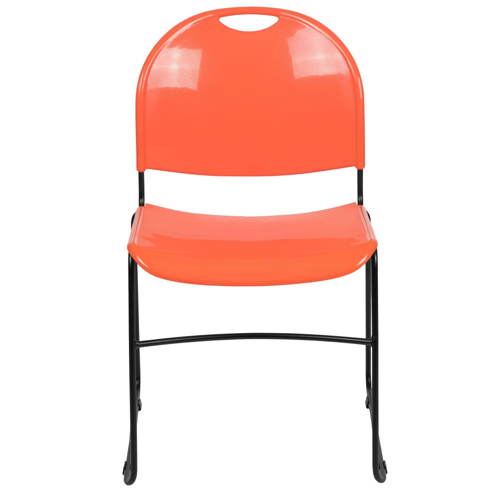 Orange Ultra-Compact Stack Chair with Black Powder Coated Frame J170