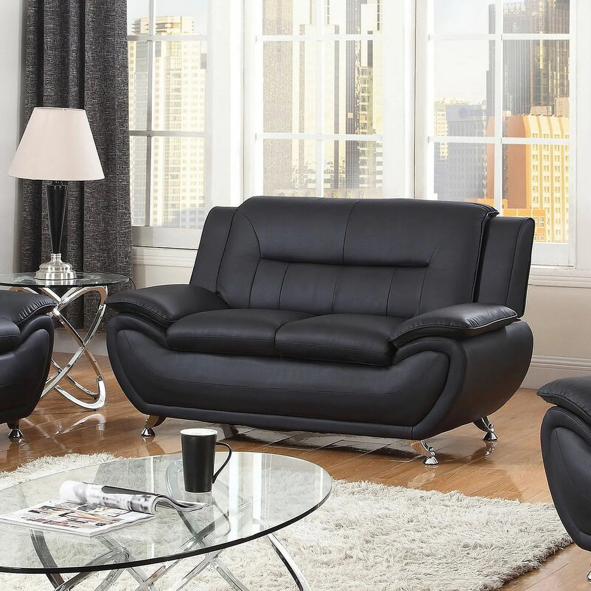 Black Loveseat W389
