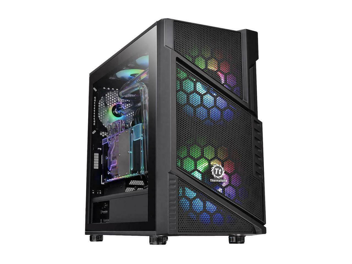 Black Computer Case with Windowed Side Panel Z407