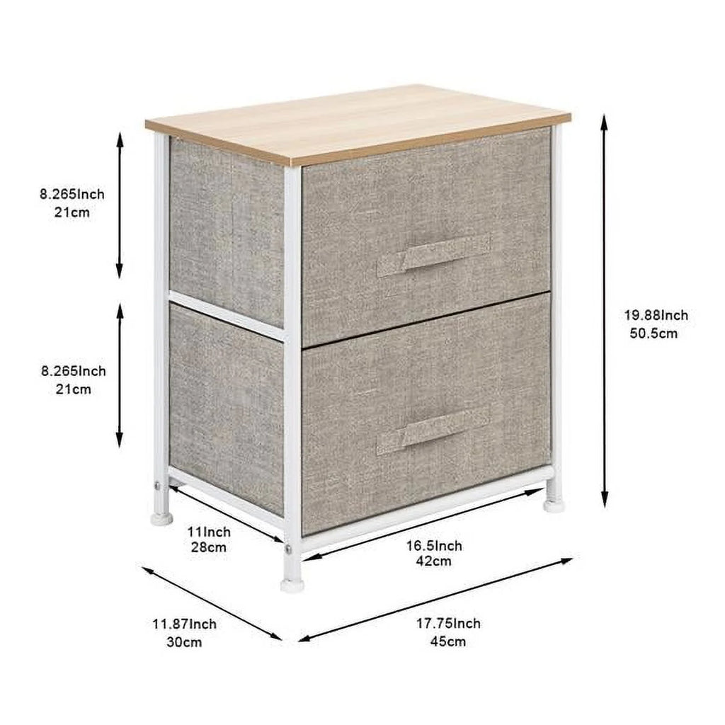 2 Drawer Fabric Nightstand U729441