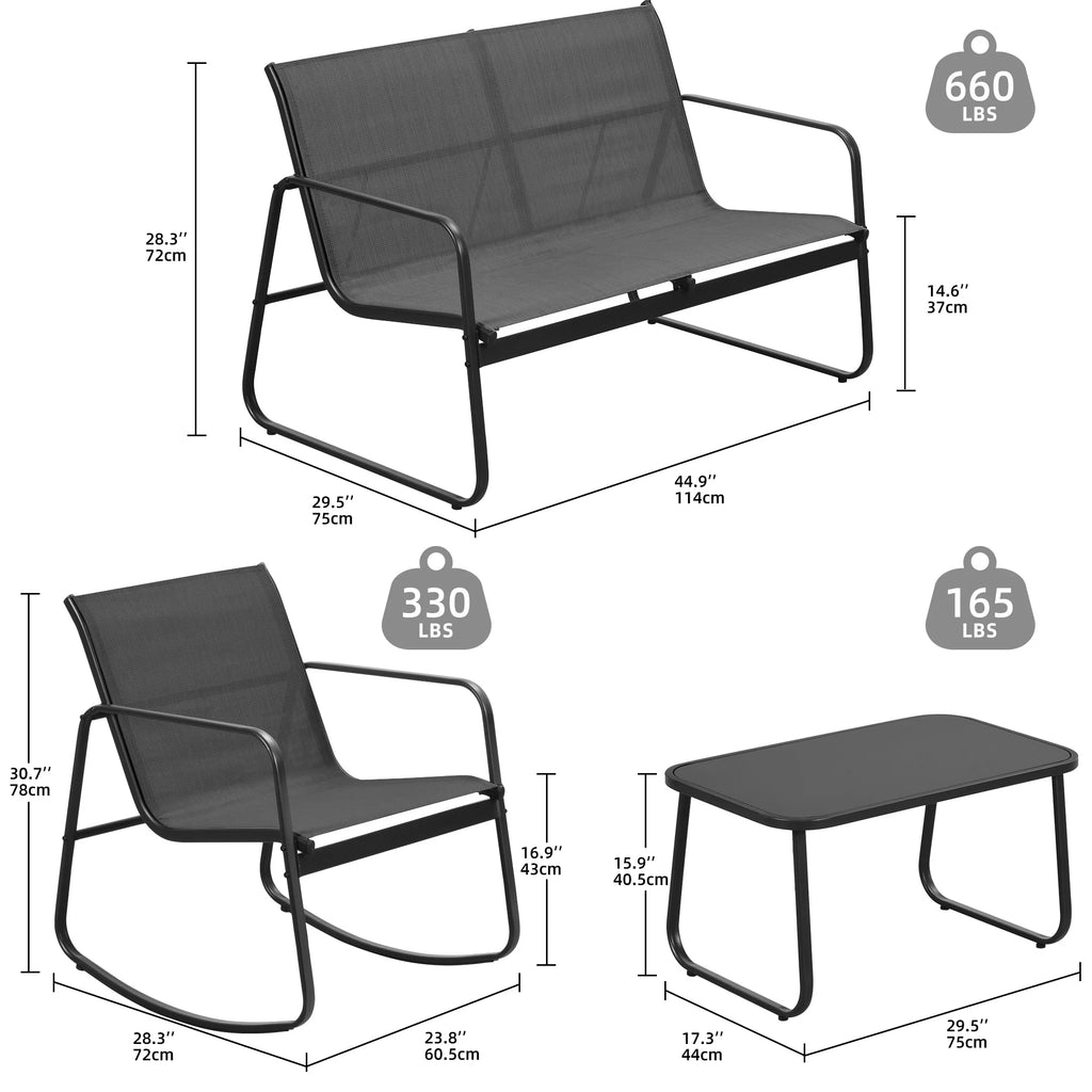 4-Piece Outdoor Patio Bistro Furniture Set K537