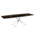 Smoked Glass Dining Table With Stainless Steel Base J734