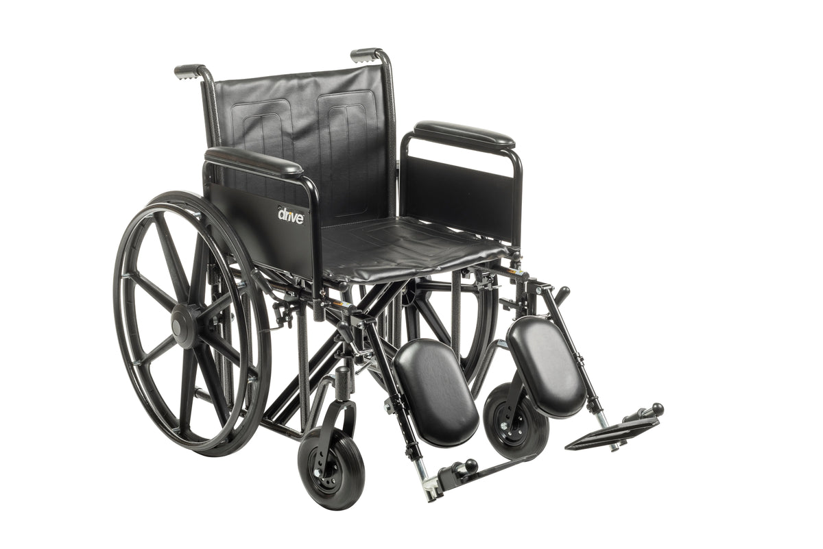 Heavy Duty Wheelchair with Detachable Full Arms and Elevating Leg Rests Y8832