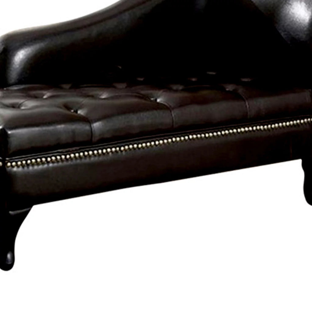 Black Leatherette Storage Chaise B746189