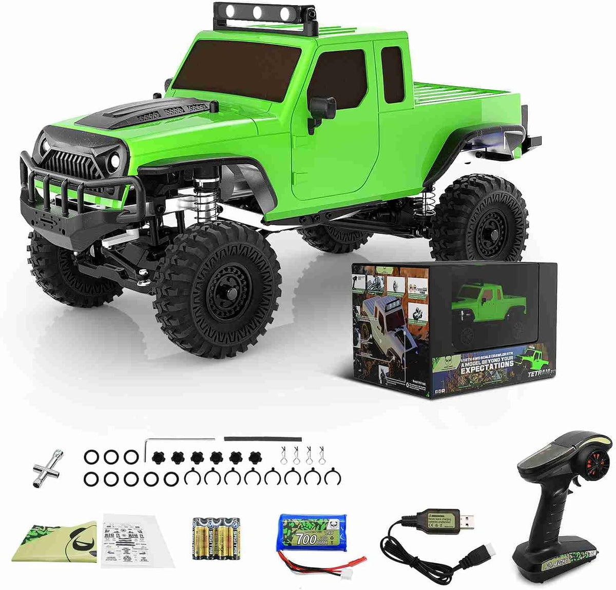 Gray 1/18 4WD RTR RC Rock Crawler Truck R6327