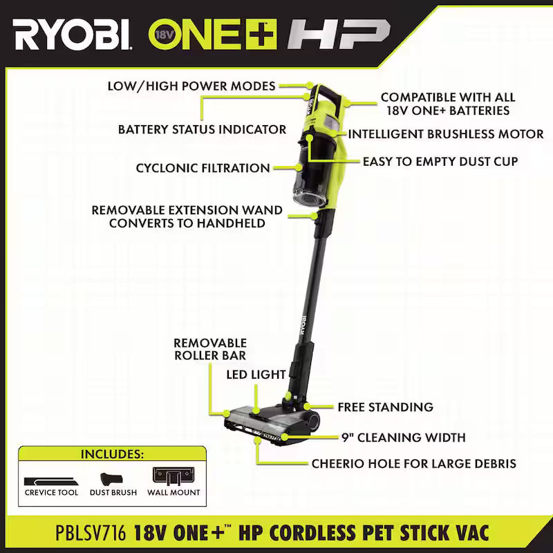 18V Brushless Cordless Stick Vacuum Cleaner M347757