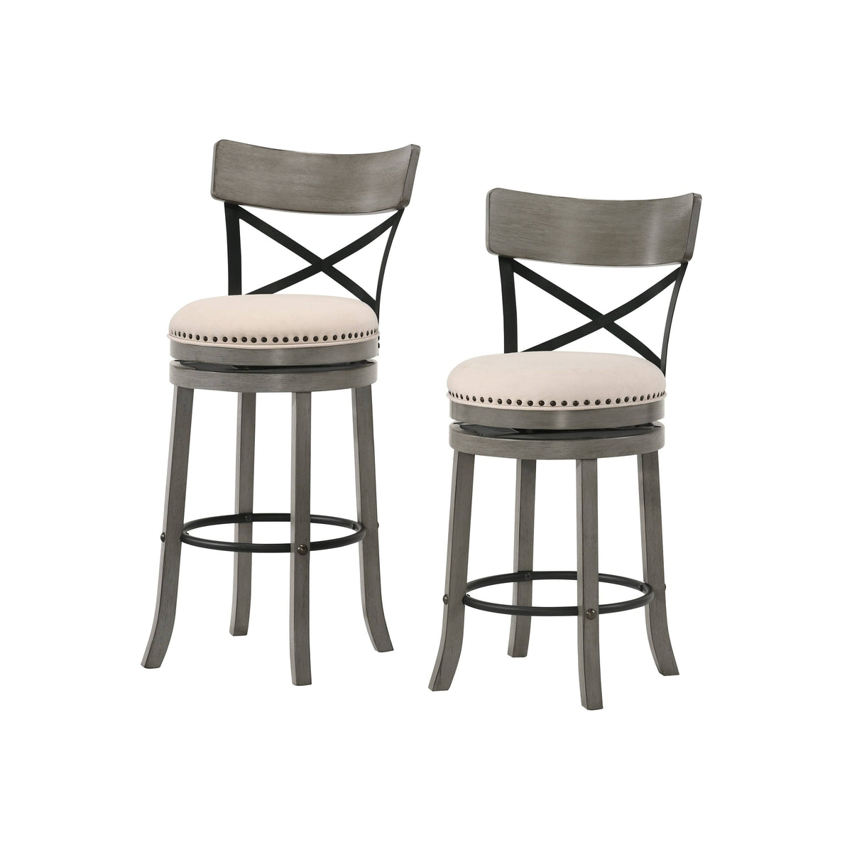 Set of 2 Swivel Barstools M389