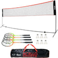 Badminton Set with Foldable Net, 4 Rackets, 6 Shuttlecocks, and Carry Bag C6973