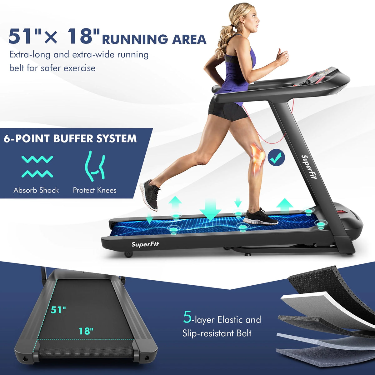4.75HP Folding Treadmill S77919