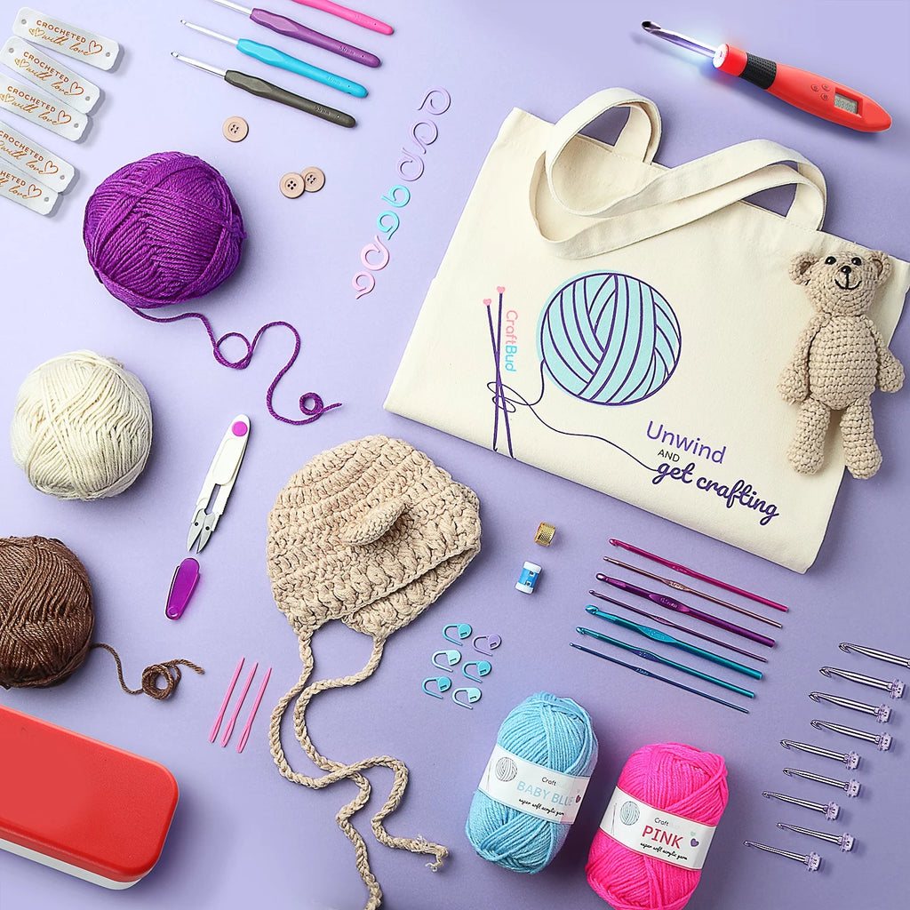 Mini Crochet Set Kit With Yarn And Crochet Hook Set 68pc V44693