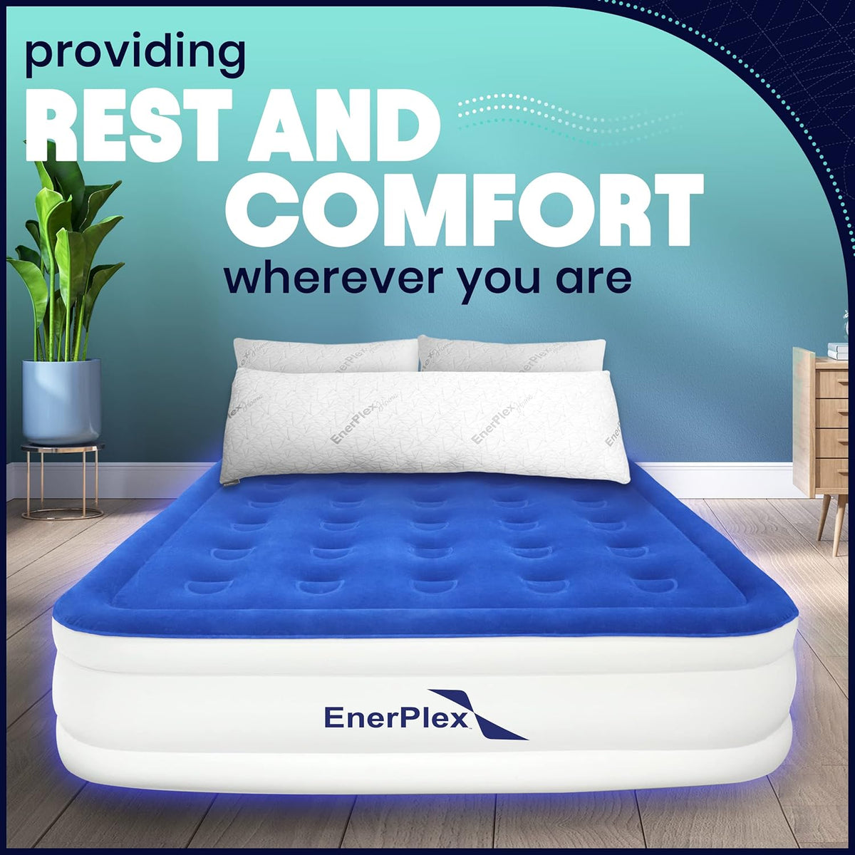 Queen Air Mattress with Built-in Dual Pump W372