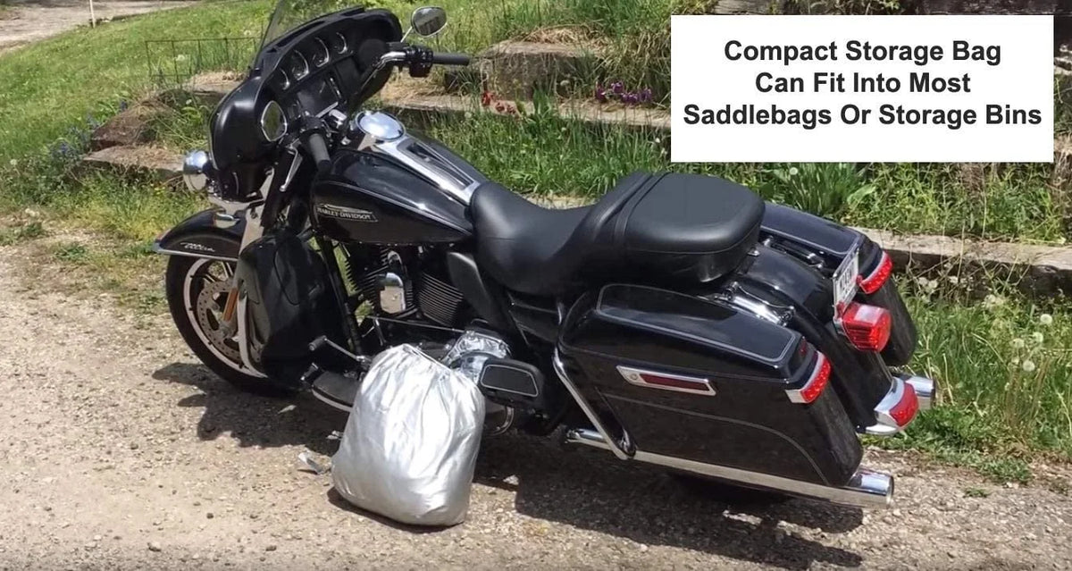 Motorcycle Cover with Reinforced Securing Straps and Storage Bag X292901
